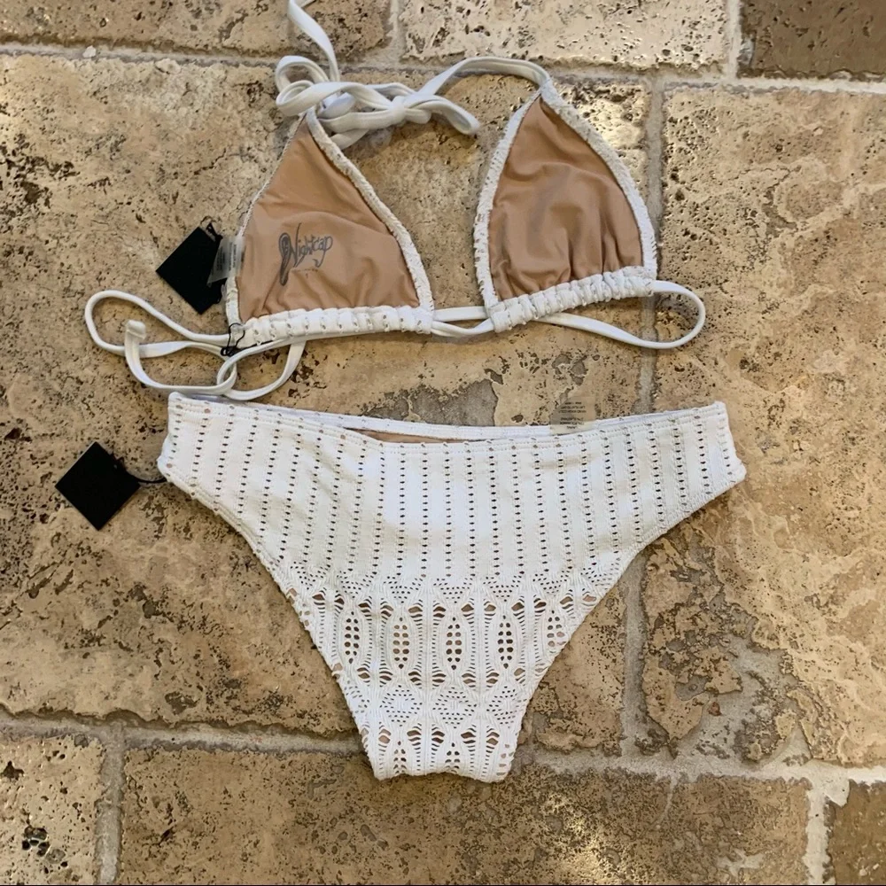 Nightcap Spiral Lace Bikini Honeymoon 1 2 S Ivory White Crochet Lace